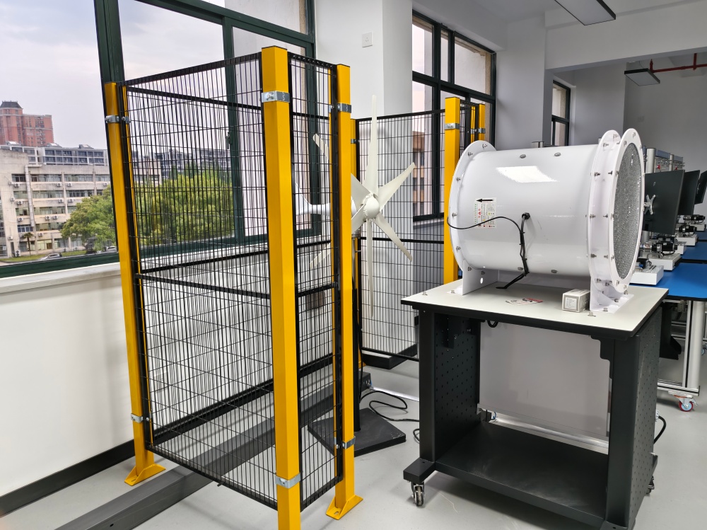 combustion and flow experiment rigs with transparent columns, graduated flow measurement and air supply unit